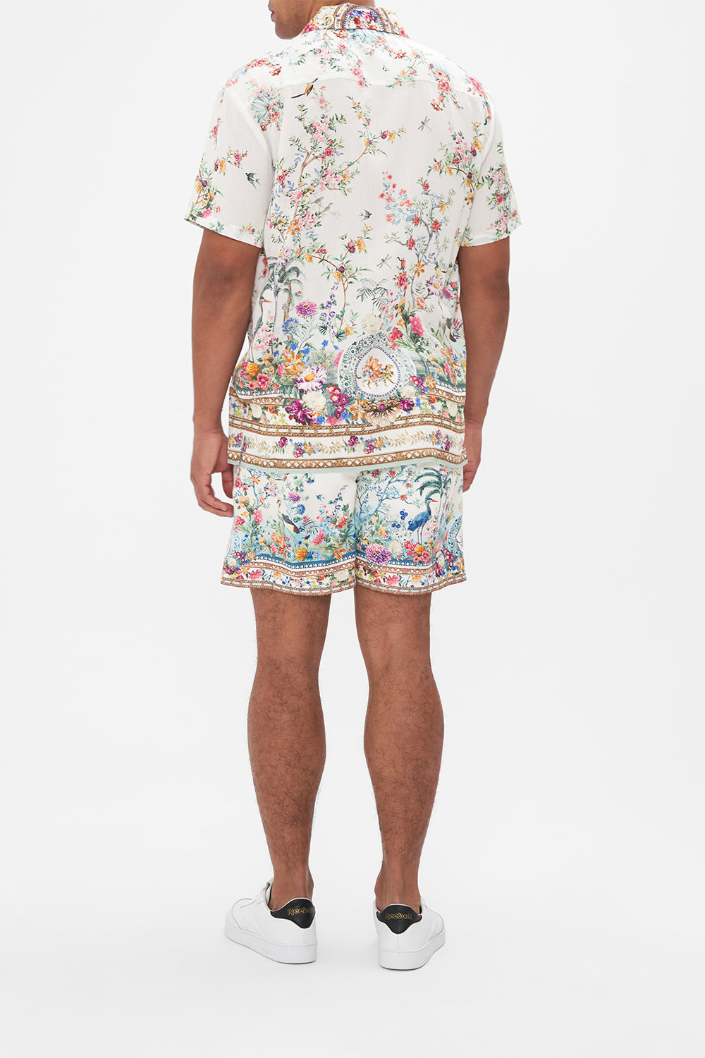 Hotel Franks By CAMILLA mens floral print shirt sleeve shirt in Plumes and Parterres print