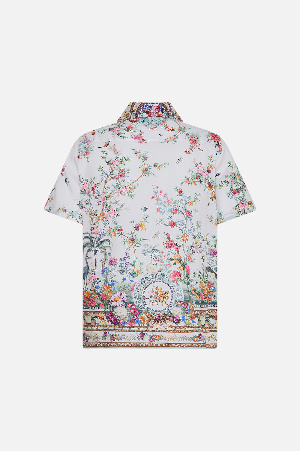 Hotel Franks By CAMILLA mens floral print shirt sleeve shirt in Plumes and Parterres print