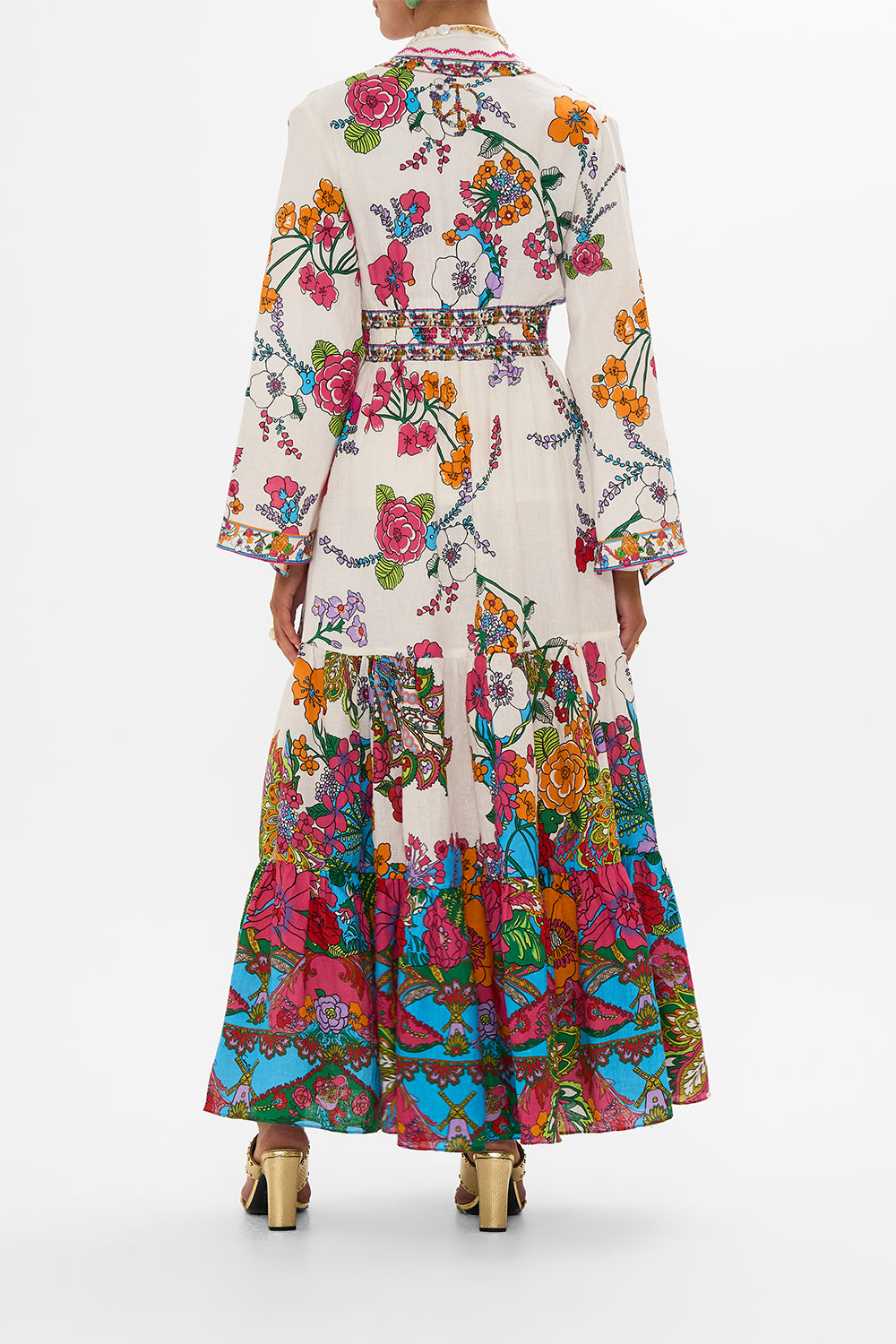 DRESS WITH TIERED SKIRT COSMIC PRAIRIE