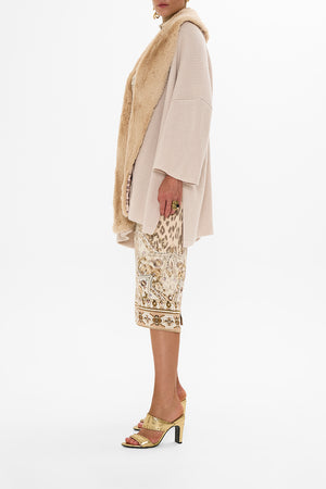 KNIT RELAXED LAYER WITH FAUX FUR GROTTO GODDESS