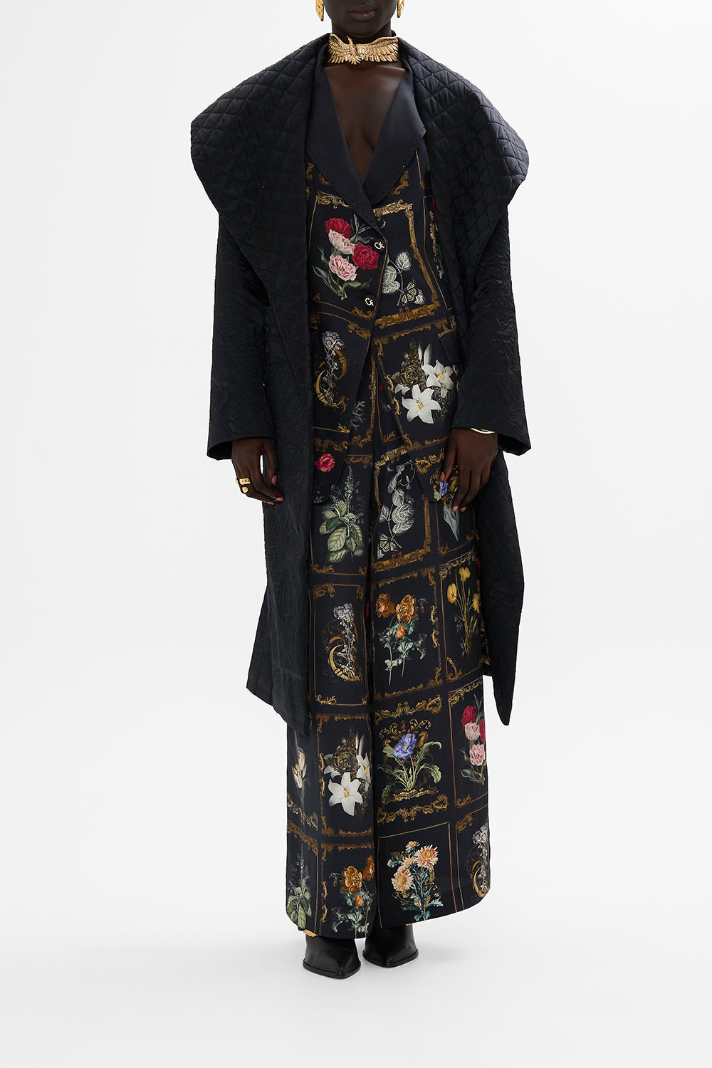 CAMILLA floral longline jacket in Magic In The Manuscripts print