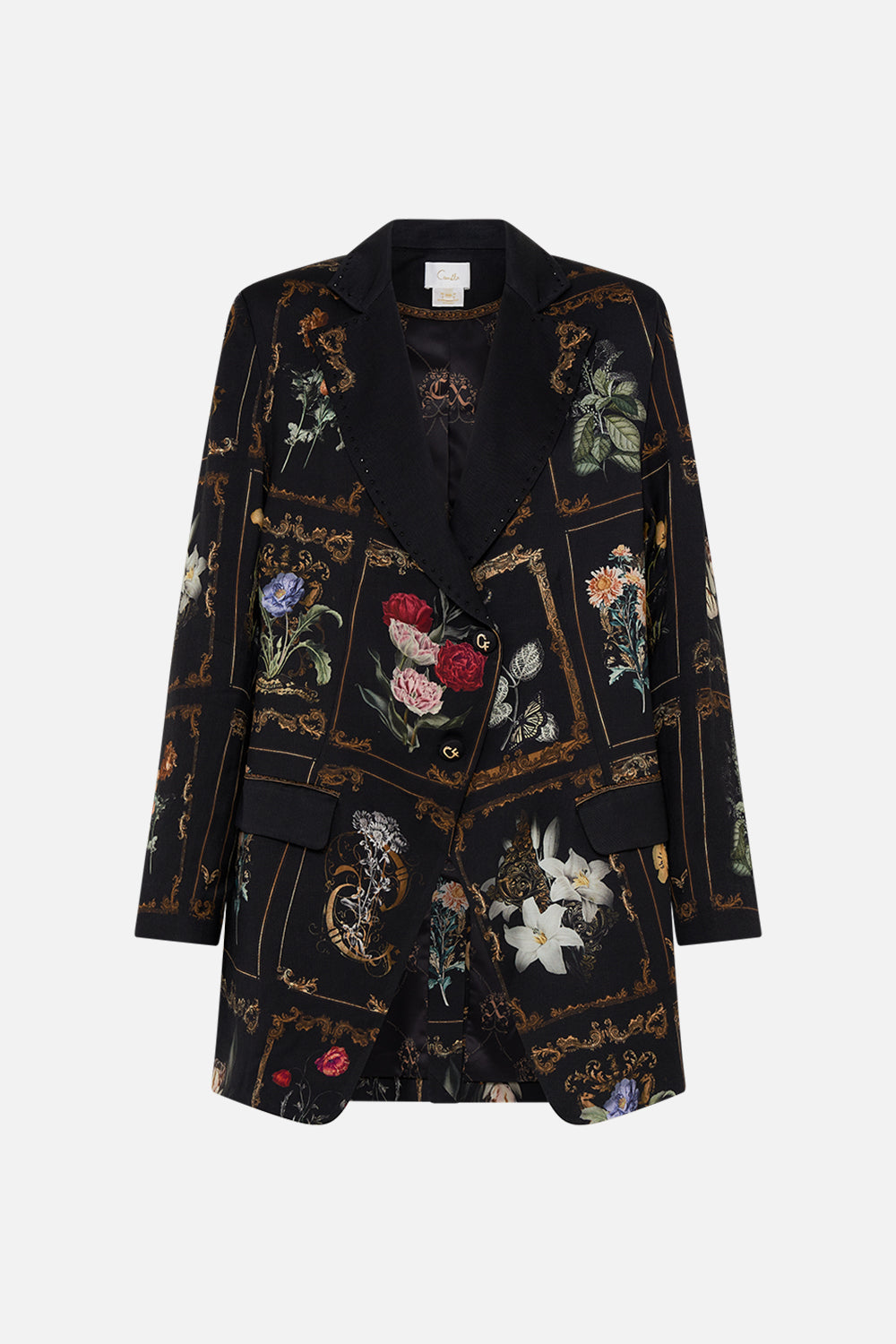 CAMILLA floral longline jacket in Magic In The Manuscripts print