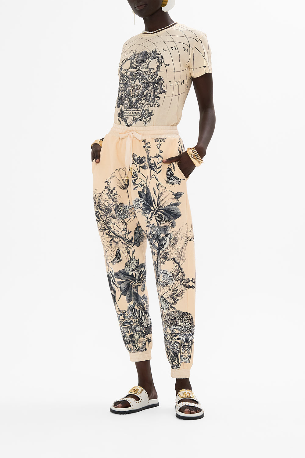 CAMILLA multi luxury track pants in Etched Into Eternity print