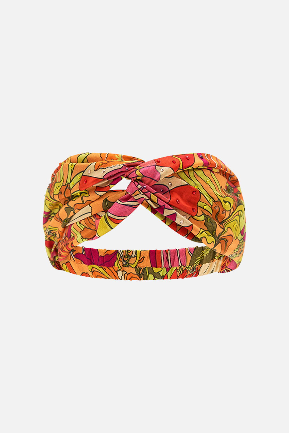 CAMILLA floral woven twist headband in The Flower Child Society