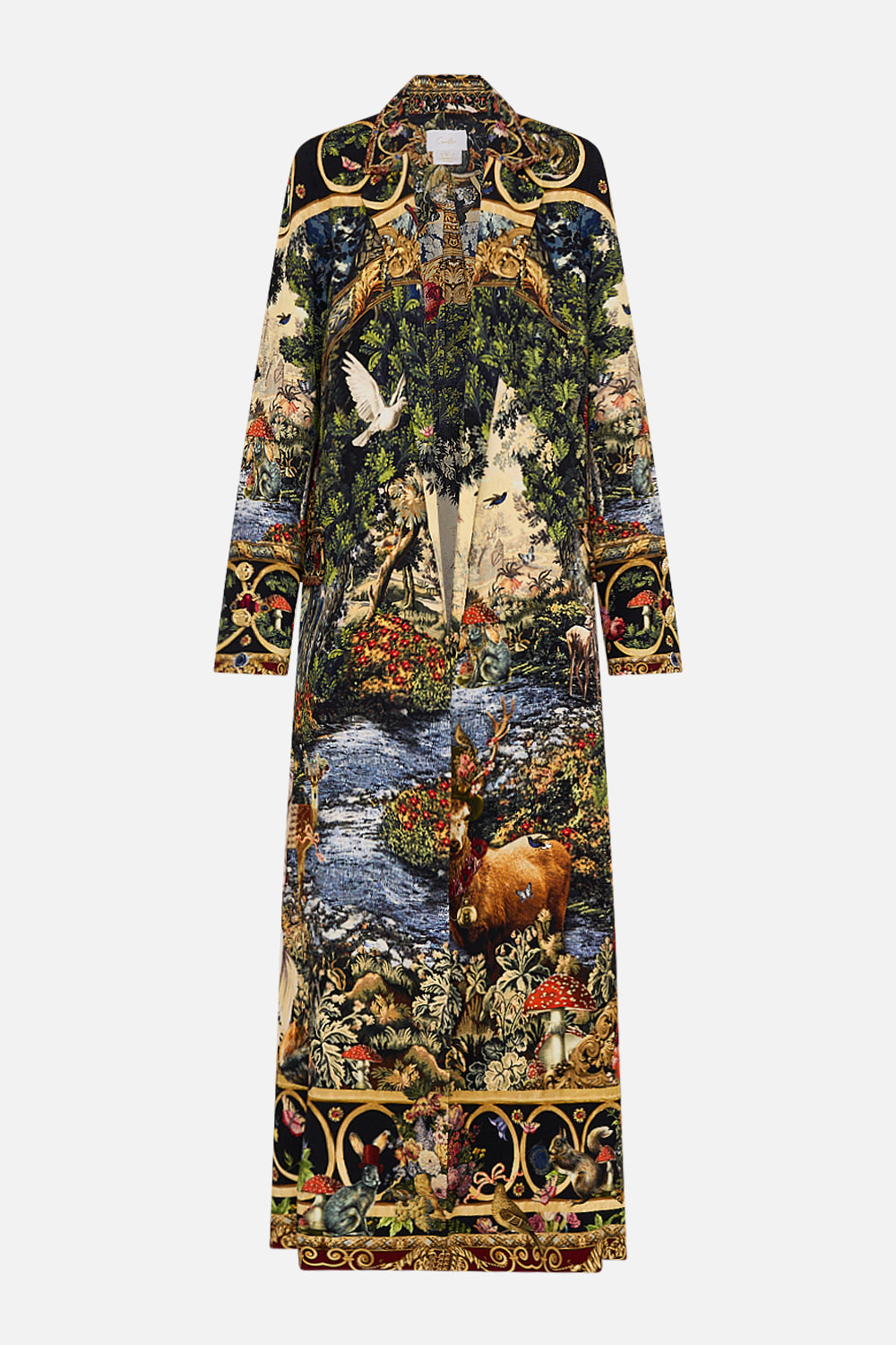 COAT WITH WIDE CUFFS AND SHORT SIDE SPLITS TAPESTRY TOTEMS