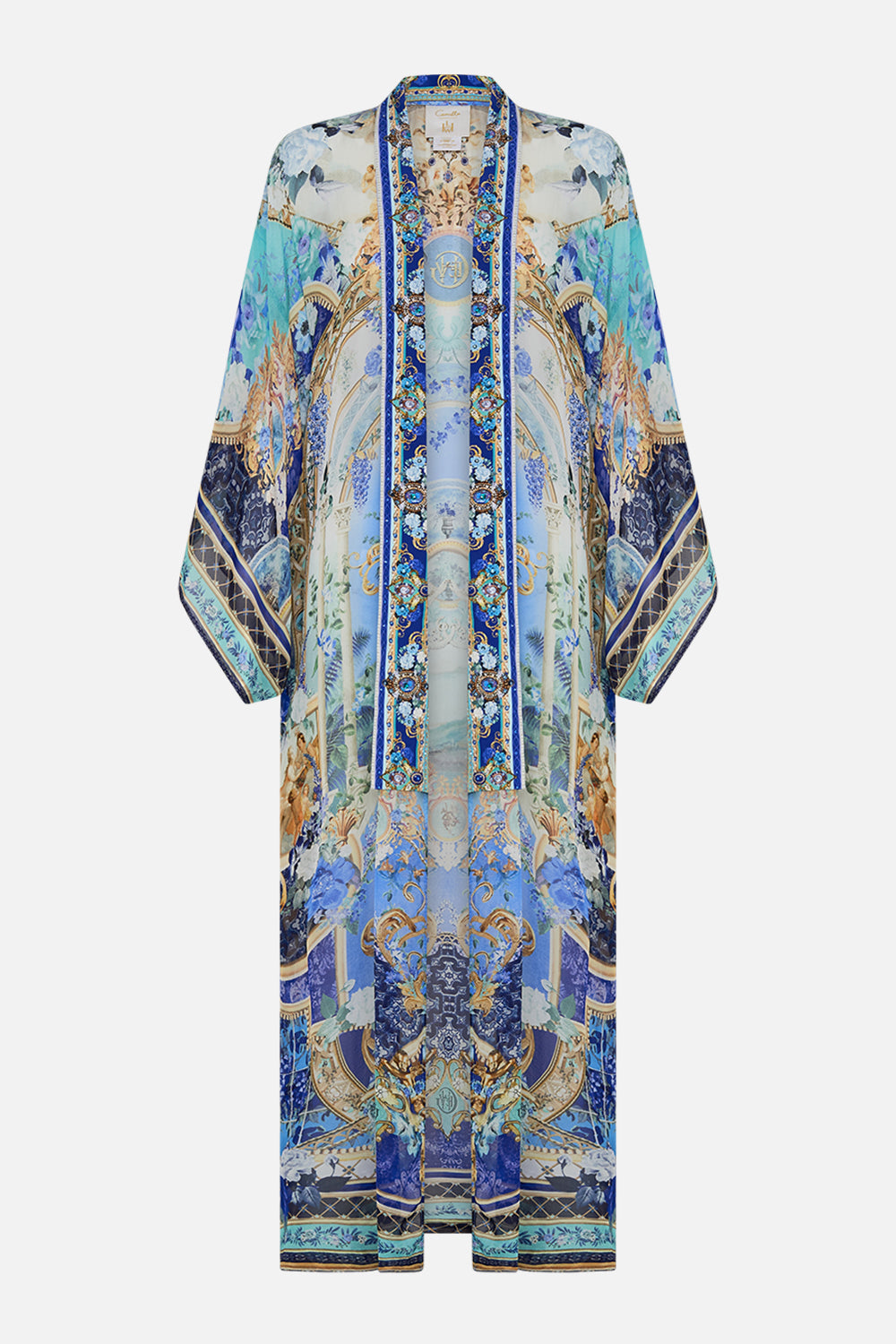 CAMILLA kimono layer with collar in Views of Vesuvius print