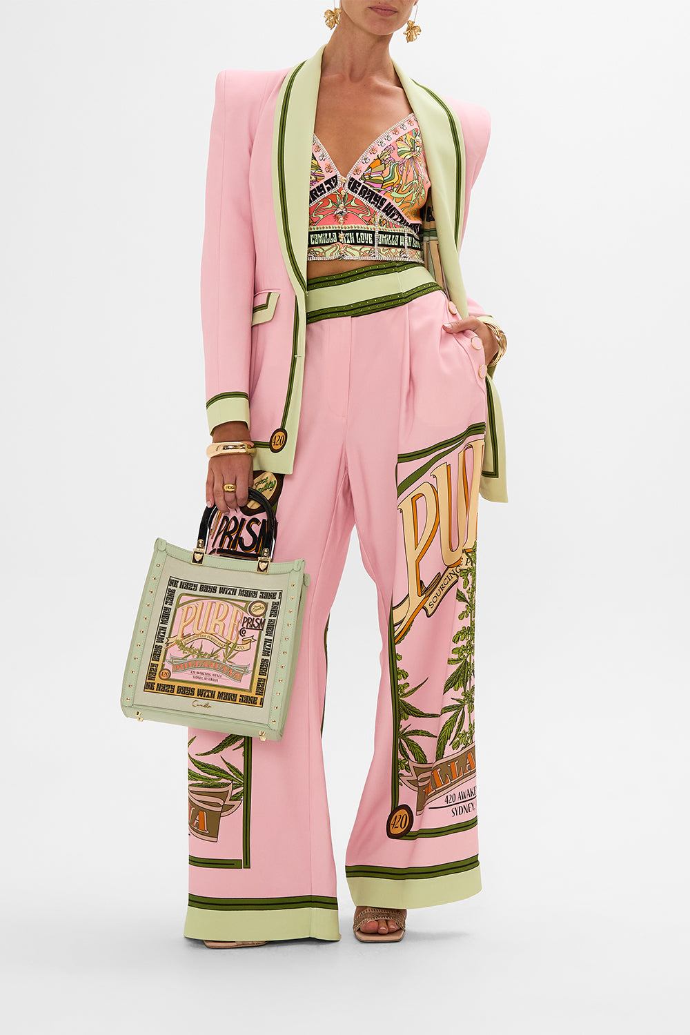 CAMILLA printed blazer in Lets Chase Rainbows print