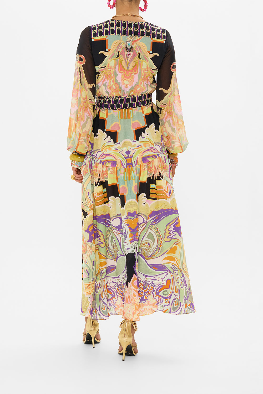 CAMILLA dress with belt in Club Cinemania print