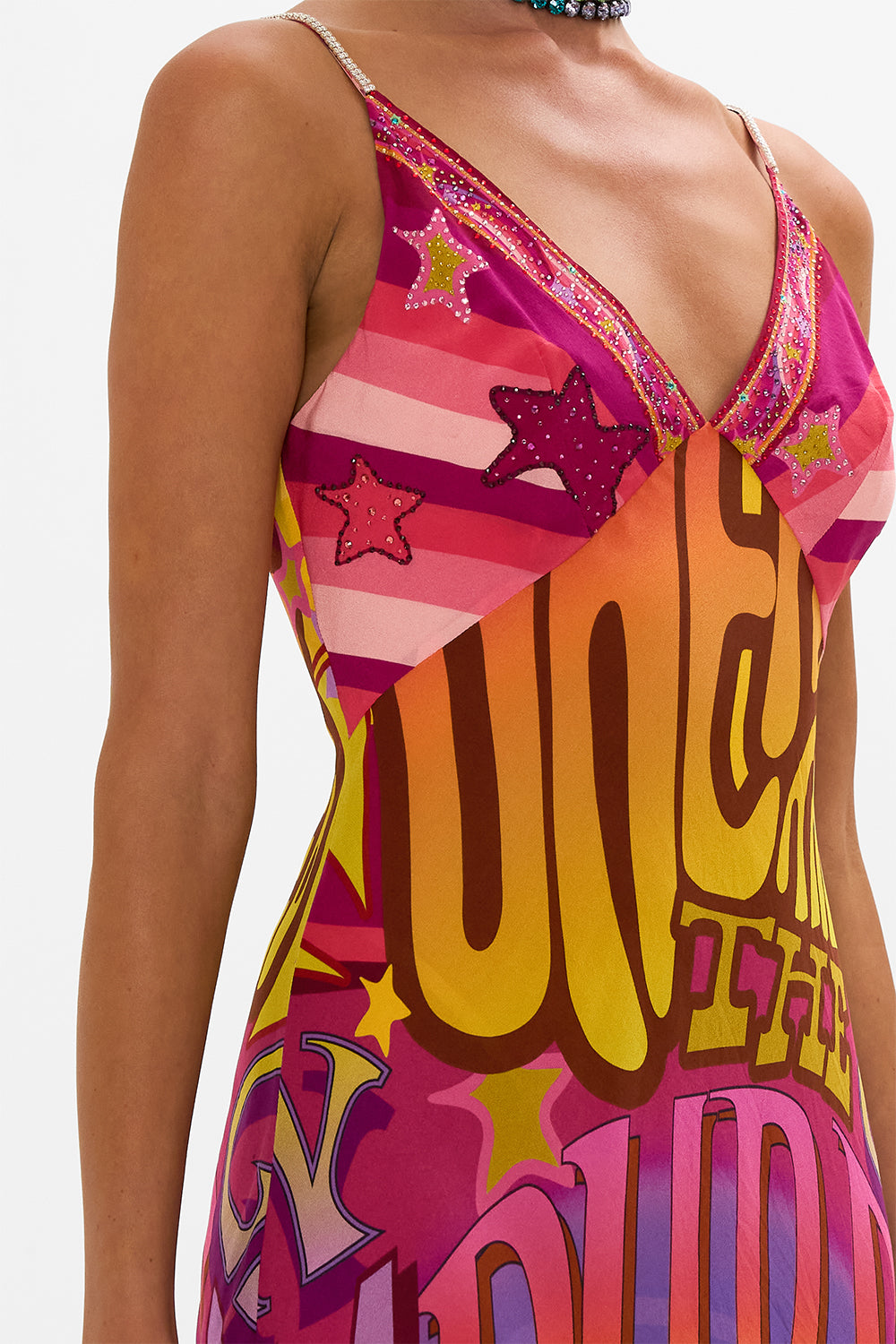 CAMILLA silk maxi dress in Pure Prism print