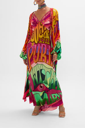CAMILLA silk maxi dress in Pure Prism print
