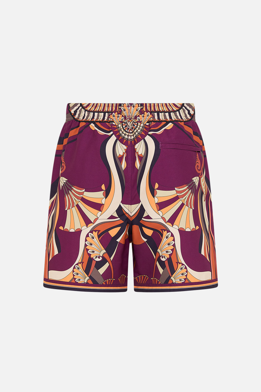 Hotel Franks By CAMILLA Black mid length boardshort in Desert Delerium print.