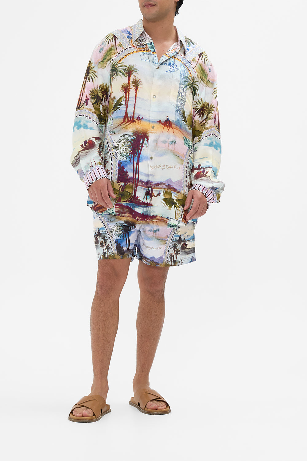 Hotel Franks By CAMILLA  oversized shirt in Call Me in Cairo print. 