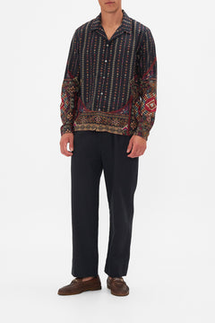 CAMILLA Shirt Tunic with Pockets in Other Side of the Oasis print.