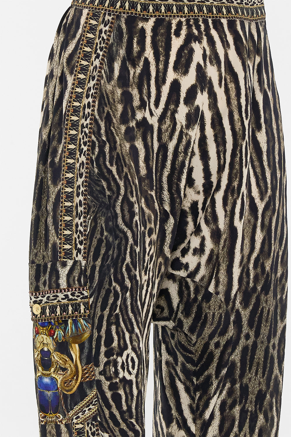 CAMILLA Pocket Harem Pant in Cat Worship print. 