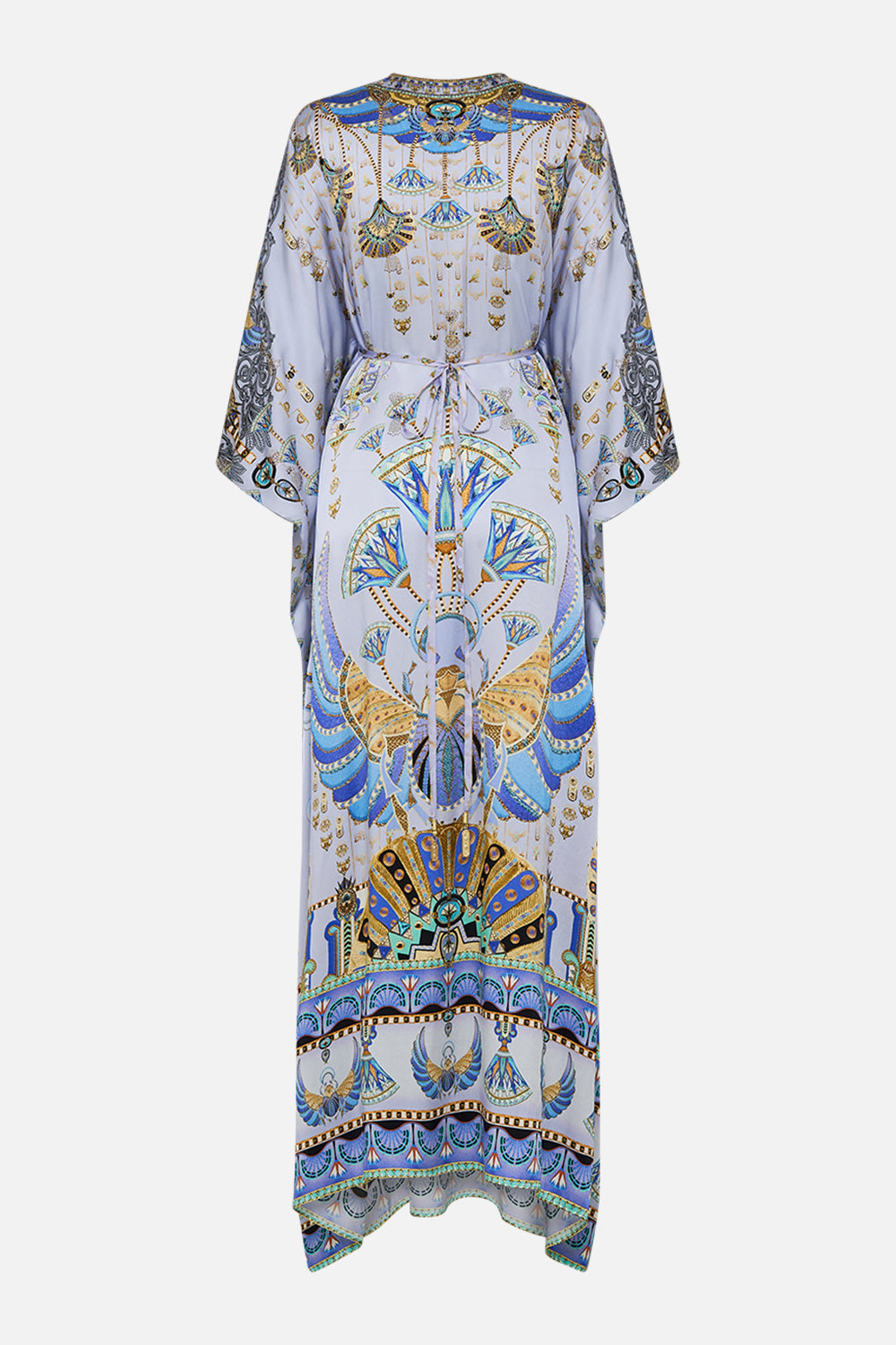 CAMILLA Lilac Split Sleeve Kaftan with Hardware in Under Scarab Skies print