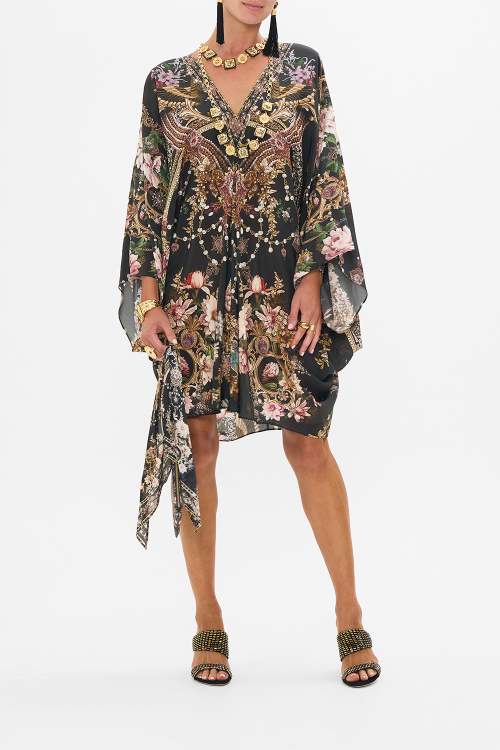 CAMILLA t shape kaftan in Dynasty Daze print. 