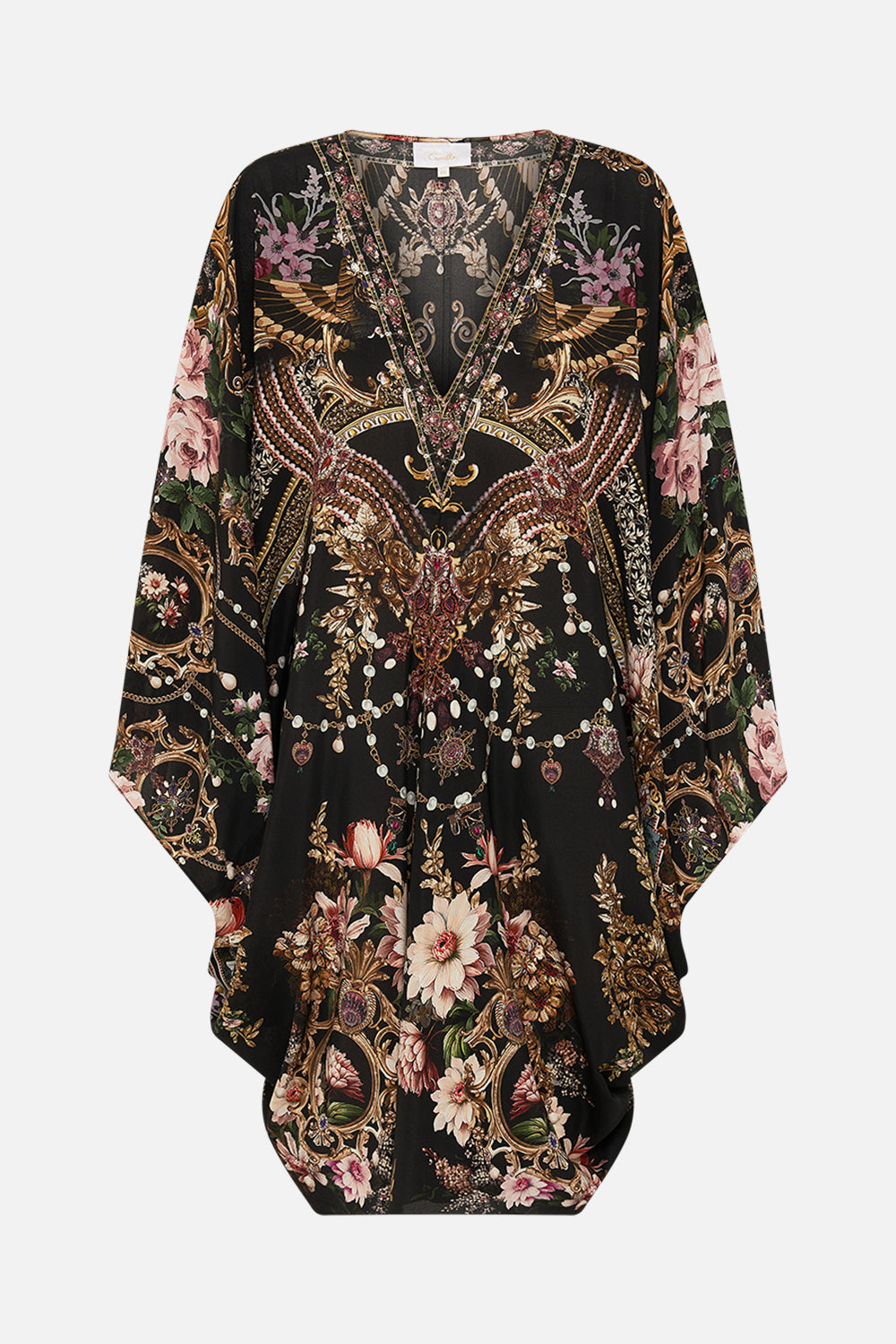CAMILLA t shape kaftan in Dynasty Daze print. 