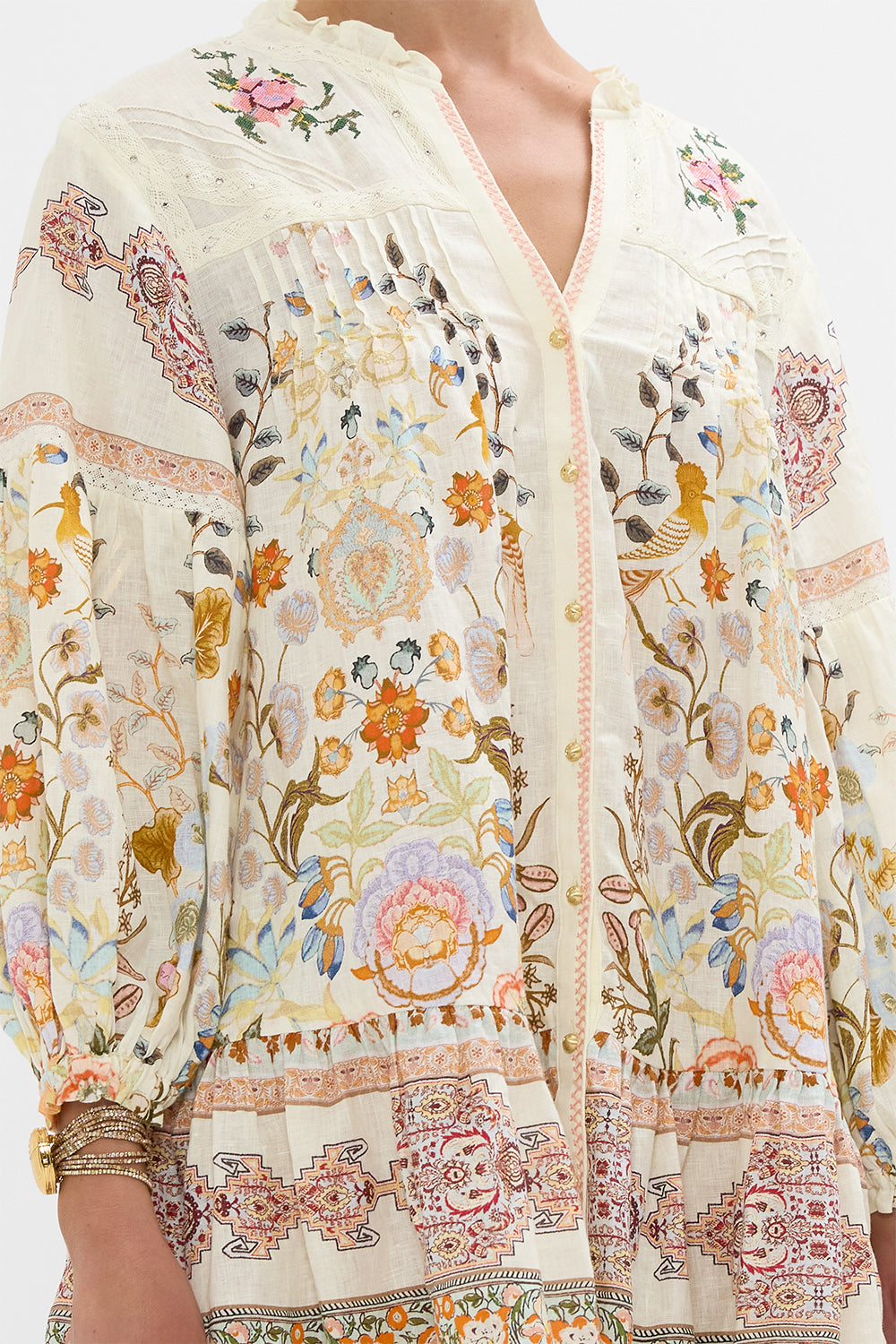 PINTUCK YOKE SHORT DRESS MY FOLK ART HEART