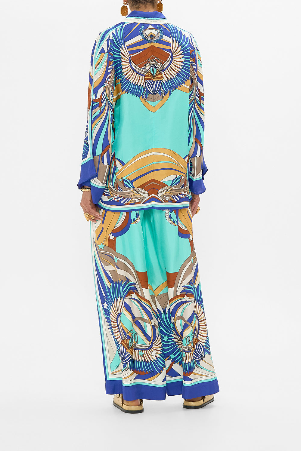 CAMILLA Wide Sleeve Blouse in Oasis Oracle print. 