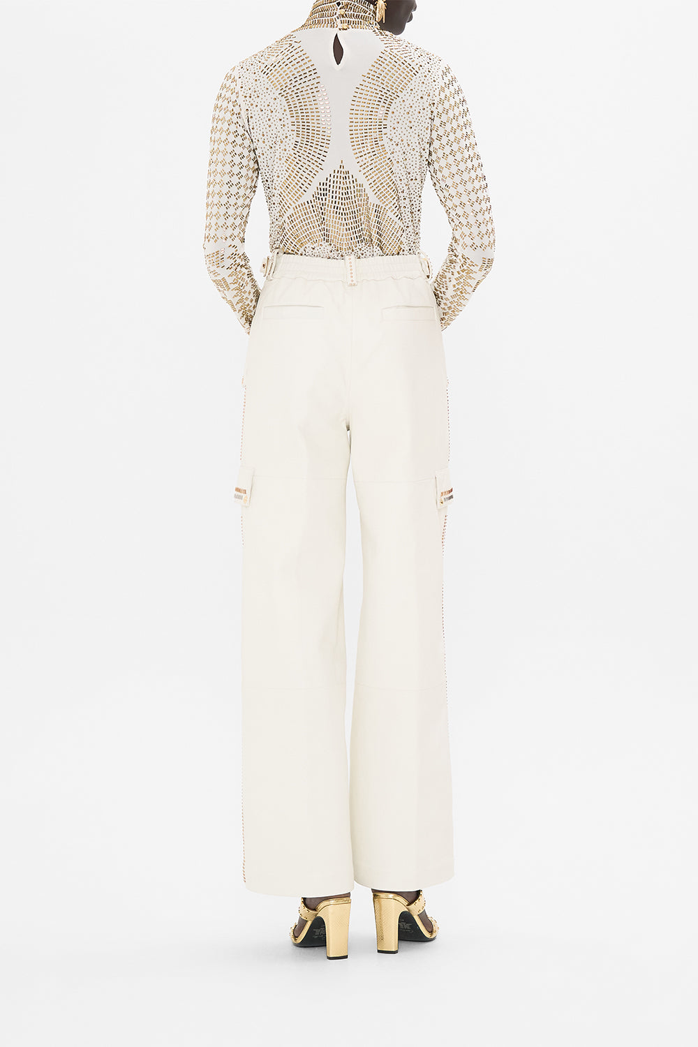 CAMILLA Hotfix Turtle Neck with Buttons in Valley of the Queens print