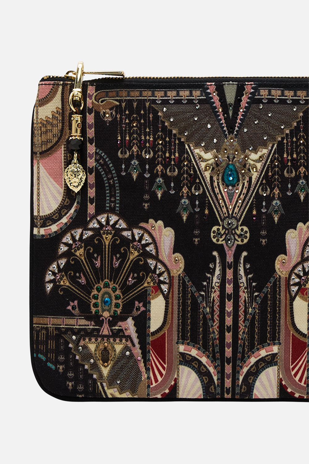 CAMILLA Small Canvas Clutch in They Called Her Nefertari print