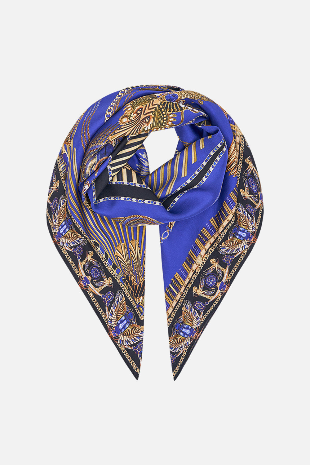 CAMILLA Largue Square Scarf in Cat Worship print. 