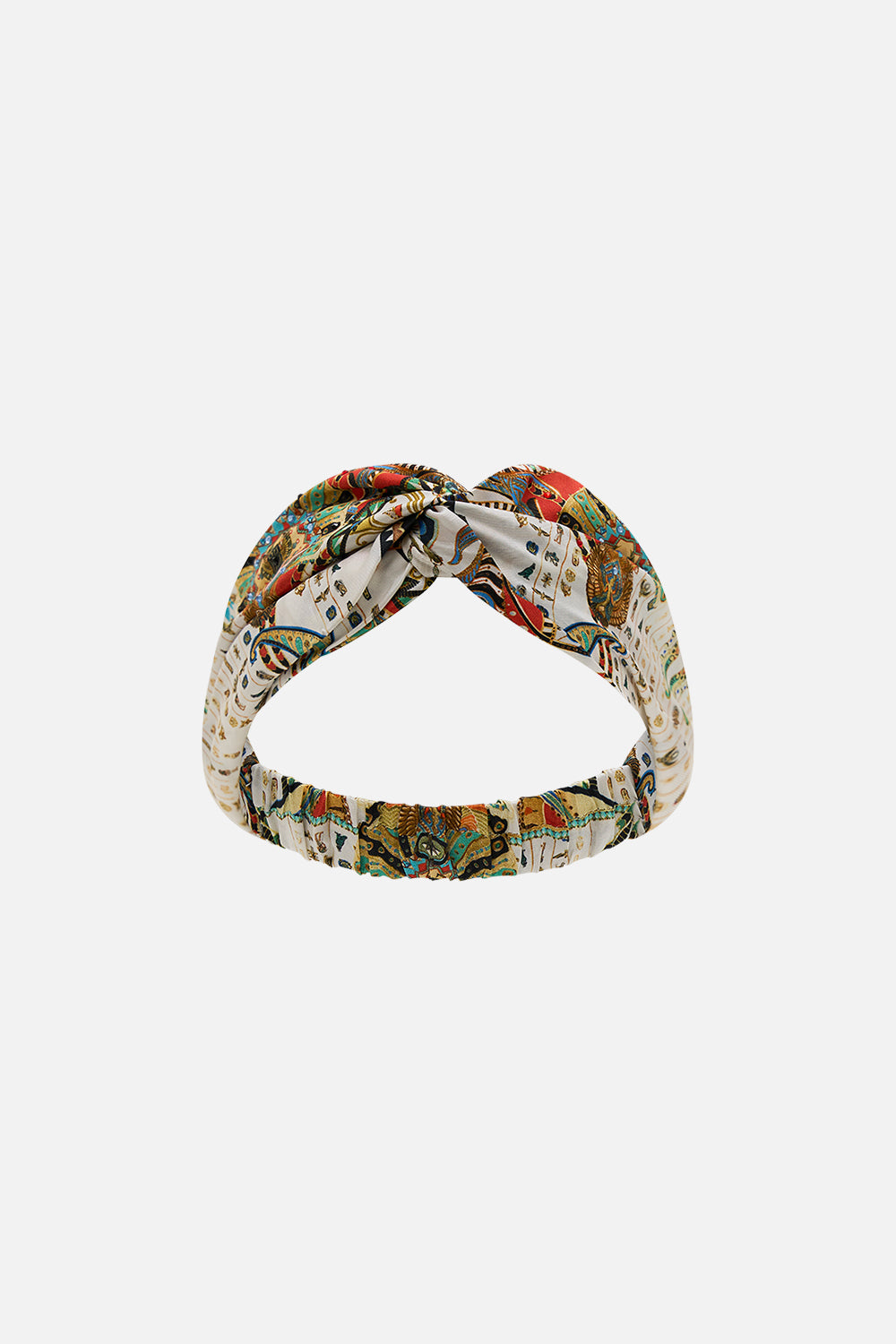 CAMILLA Woven Twist Headband in Valley of the Queens print