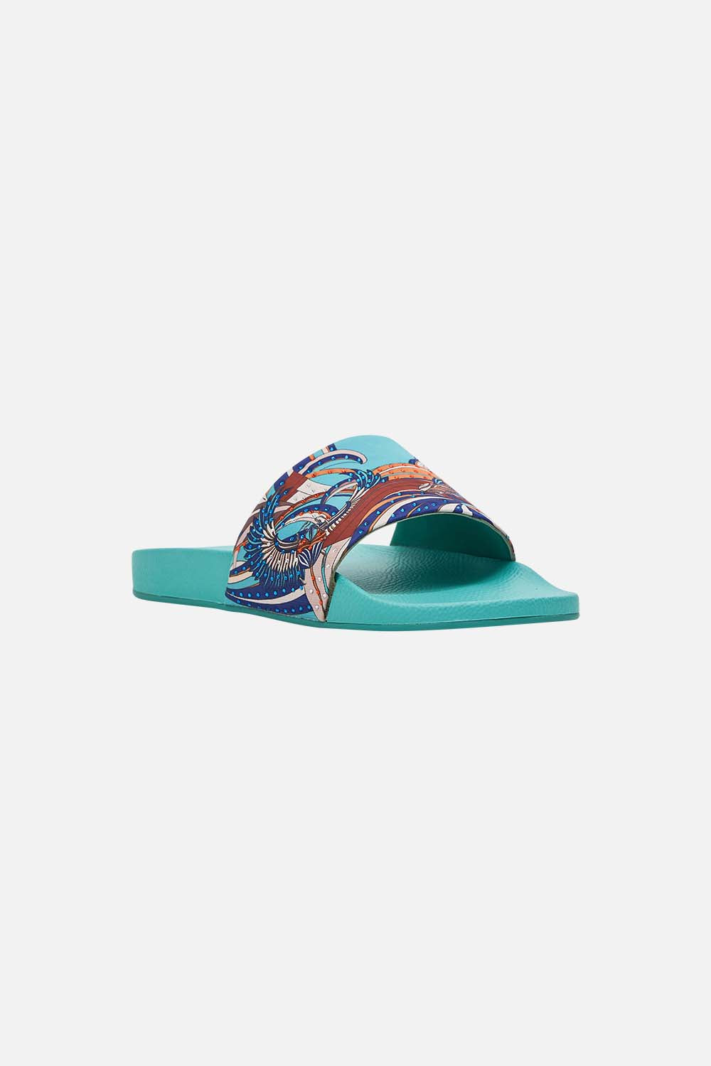 CAMILLA Amellia Pool Slides in Oasis Oracle print. 