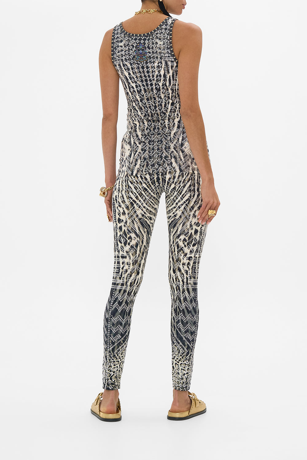 CAMILLA Hotfix Leggings in Cat Worship print. 