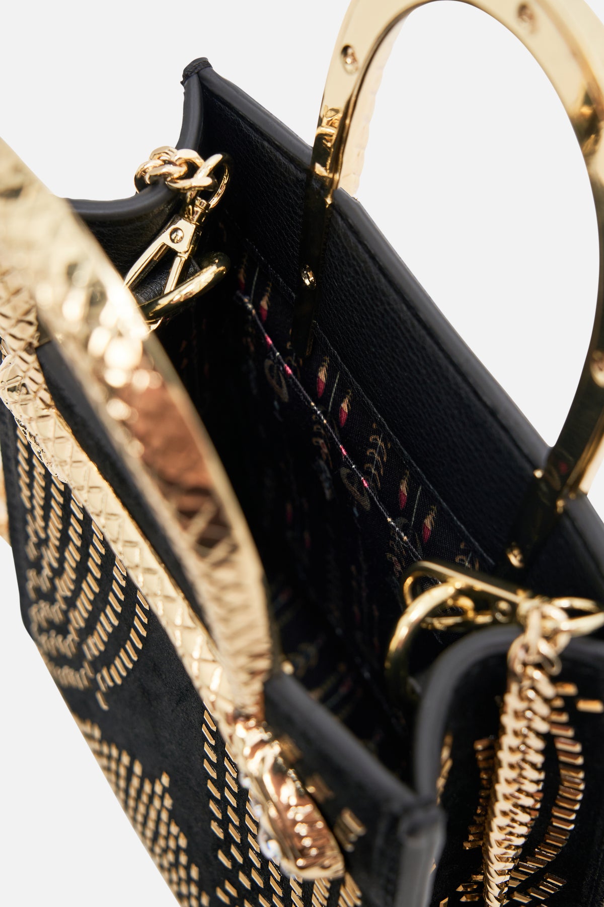 CAMILLA Mini North South Tote in Solid Black print.