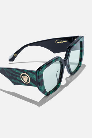 CAMILLA green animal print designer sunglasses 