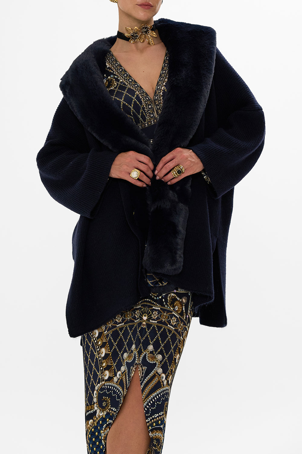 CAMILLA knit jumper in Dance With The Duke print