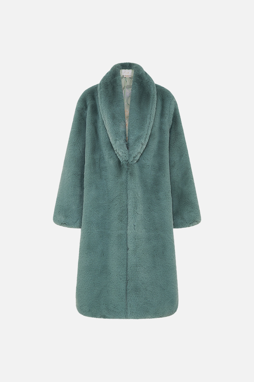 CAMILLA Floral Long Teddy Coat in Dreaming in Dutch