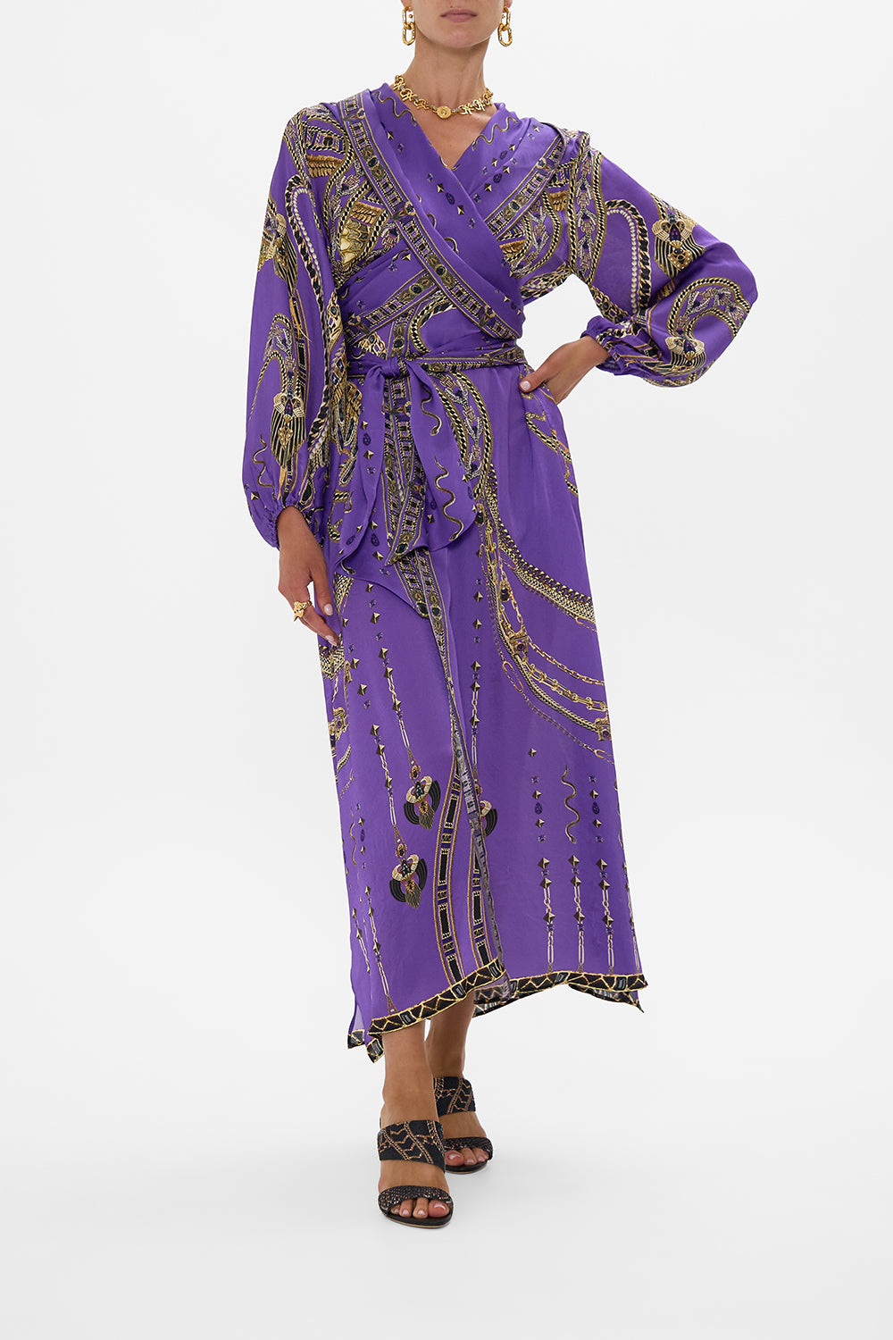 CAMILLA Blouson Sleeve Layer With Hood in Luxorland Lady print