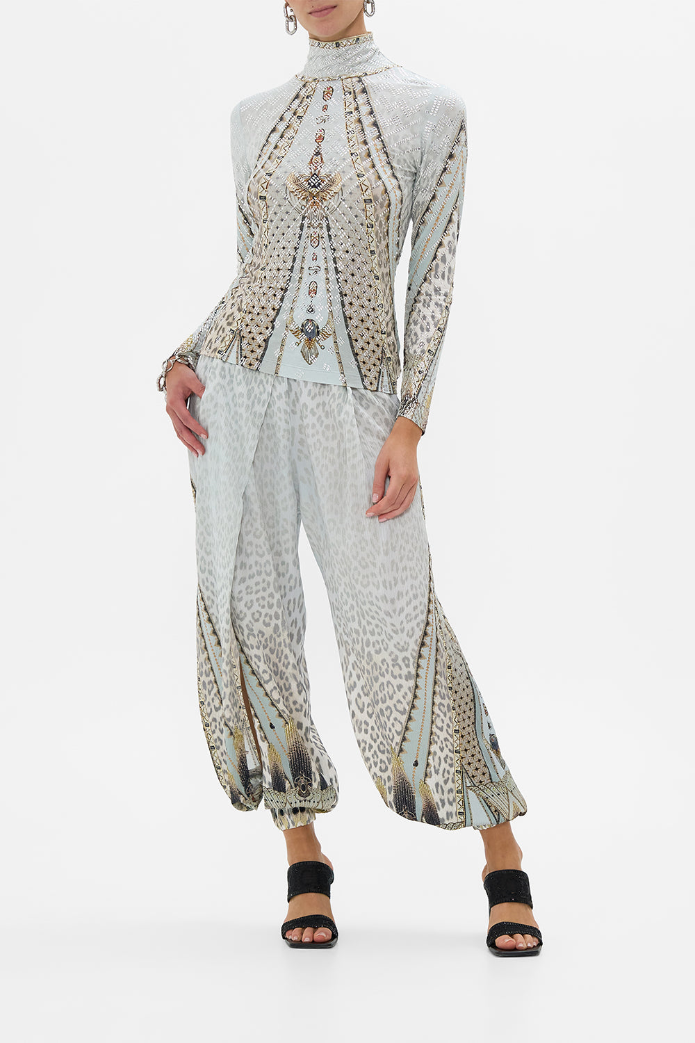 CAMILLA Jersey Turtleneck in Sahara Starlet print