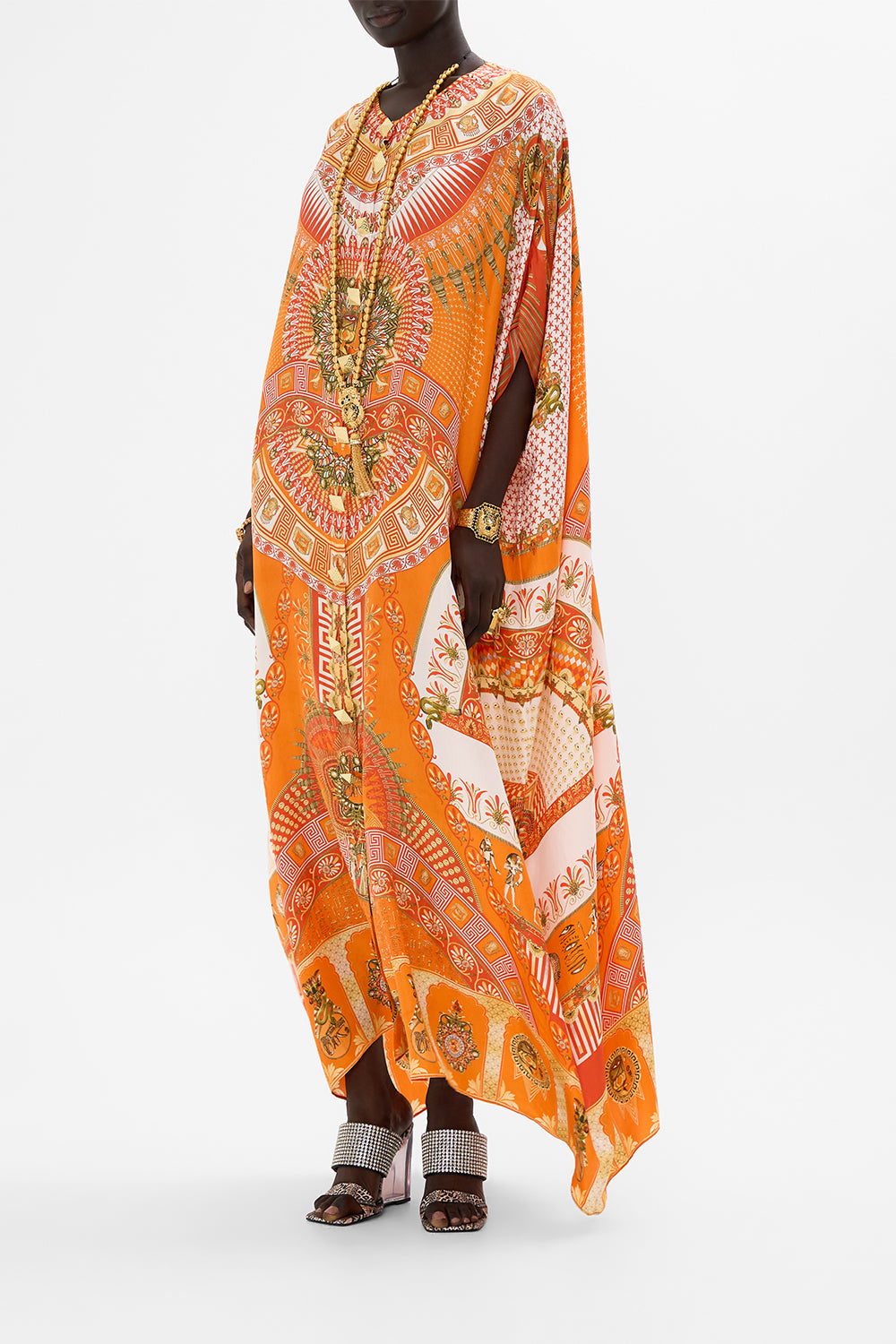 CAMILLA Button Through Batwing Kaftan in The Obelisk Gate Print.