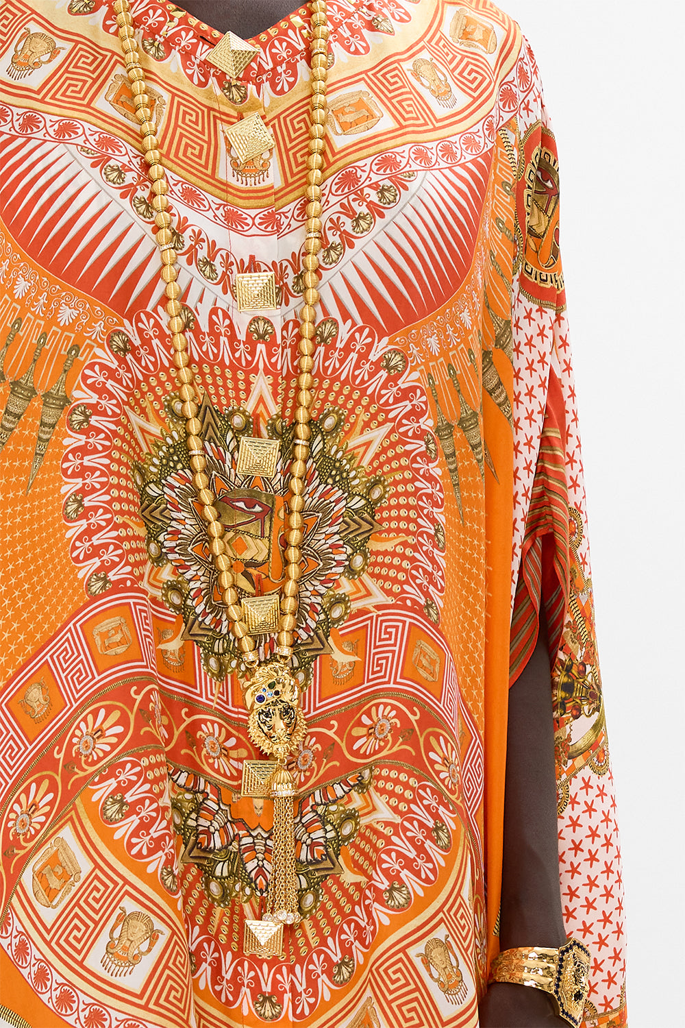CAMILLA Button Through Batwing Kaftan in The Obelisk Gate Print.