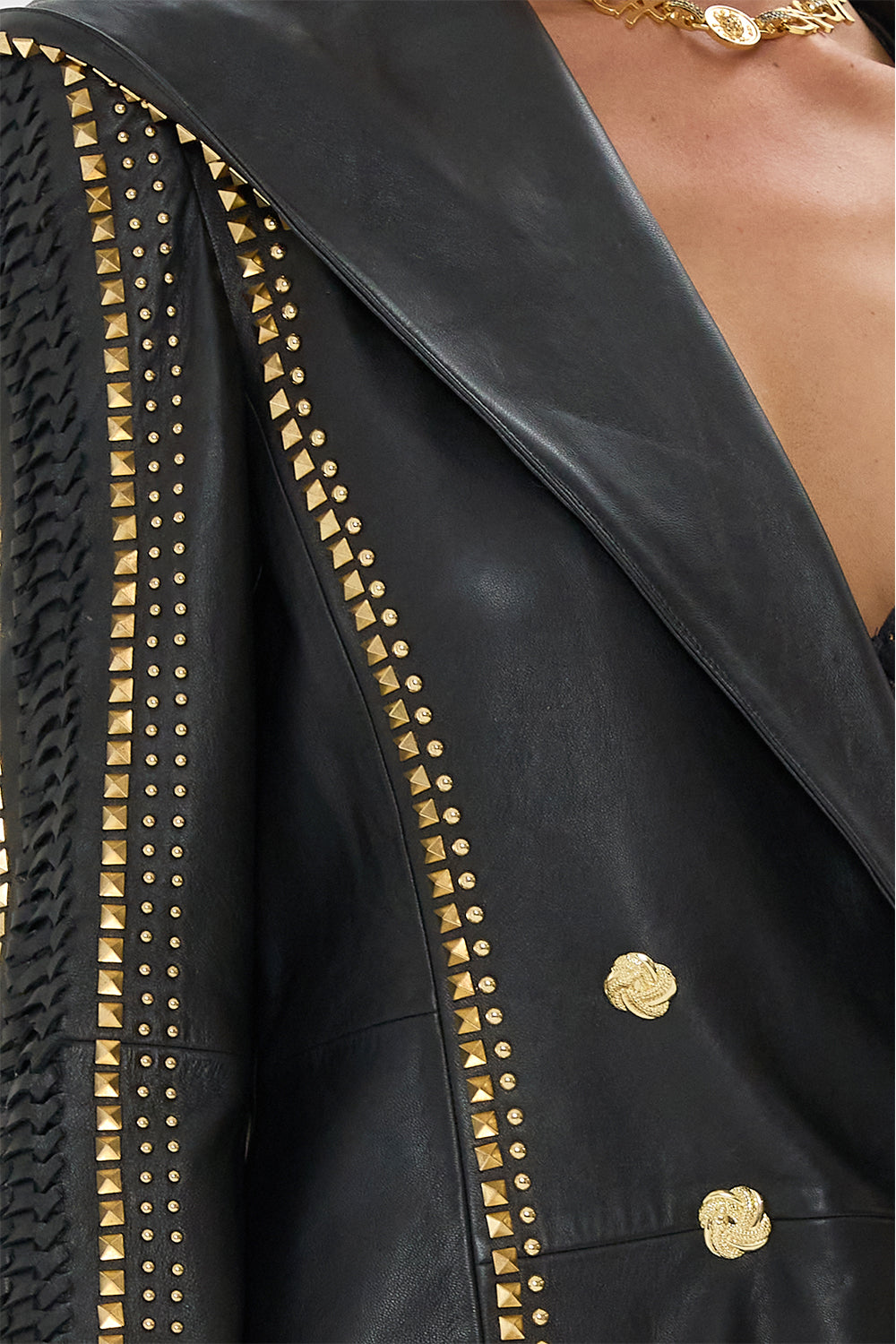 LONG LEATHER COAT WITH HOOD CALL ME CLEOPATRA