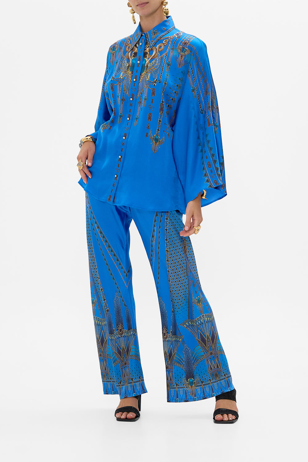 CAMILLA Bias Cut Drawstring Pant in Archival Revival print