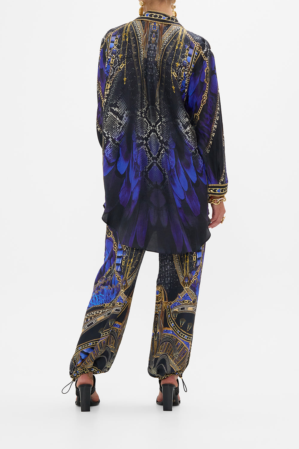 CAMILLA Shirt Tunic with Pockets in Other Side of the Oasis print.