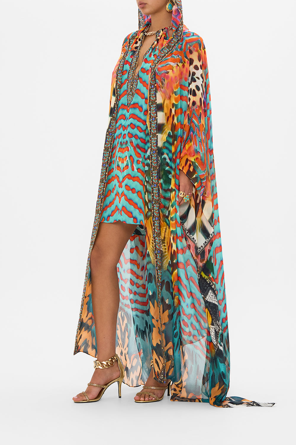 CAMILLA Oversized Robe in Desert Visions print.