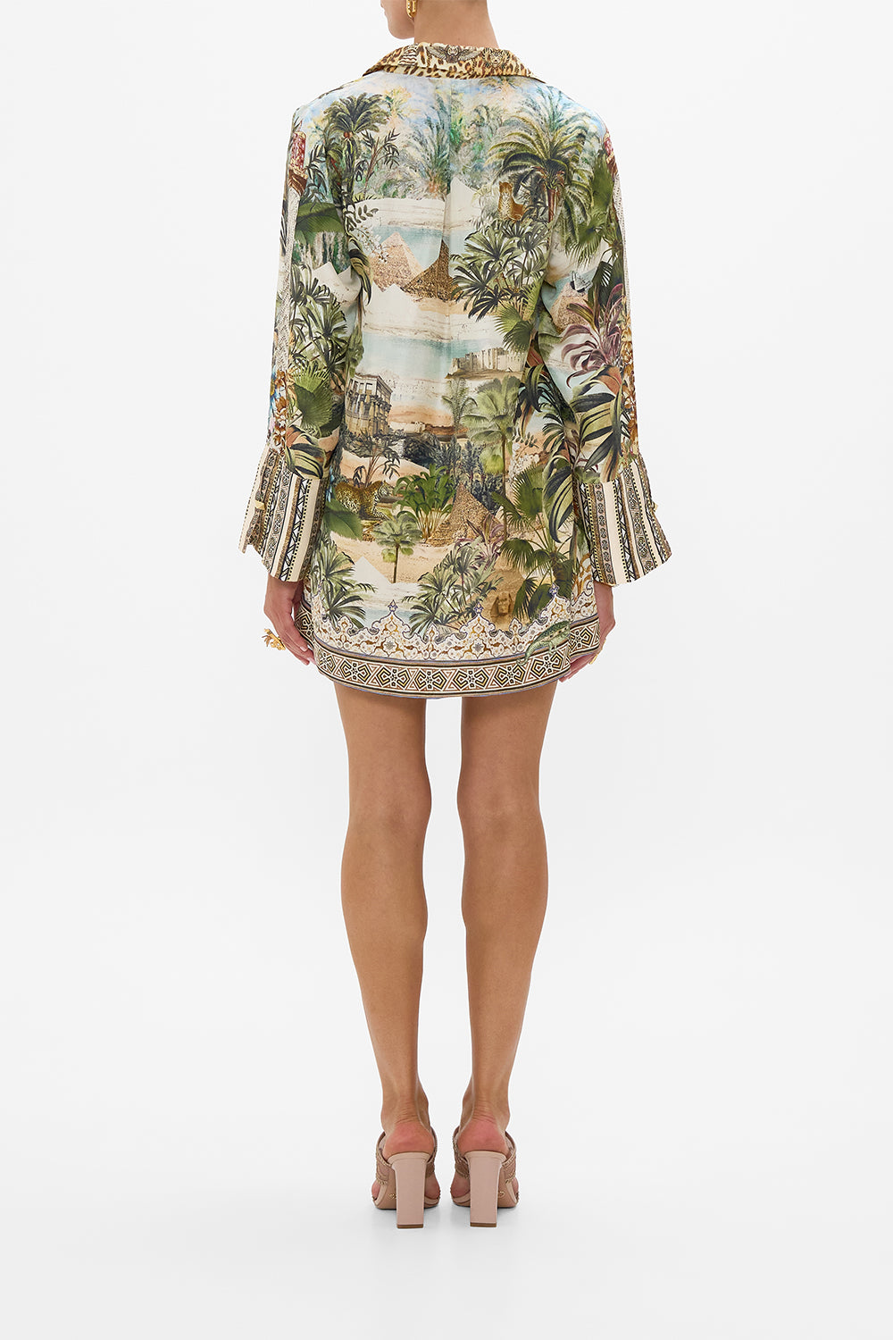 CAMILLA Long Sleeve Tunic Dress in Views of the Valley Print.