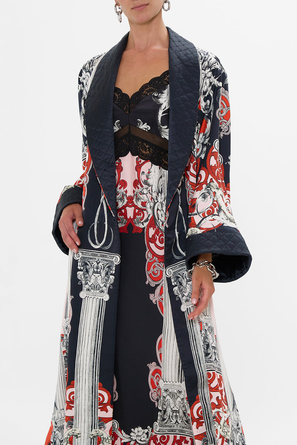 LONG ROBE WITH FLARED SLEEVE MARK OF MEDUSA