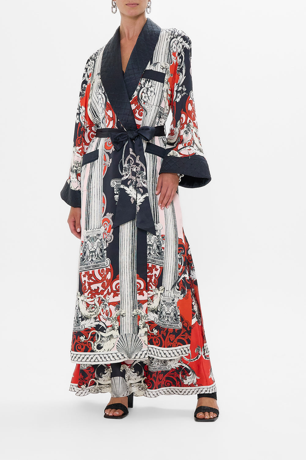 LONG ROBE WITH FLARED SLEEVE MARK OF MEDUSA