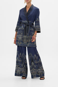 CAMILLA Roll Collar Pajama Jacket in The Egypt Effect print