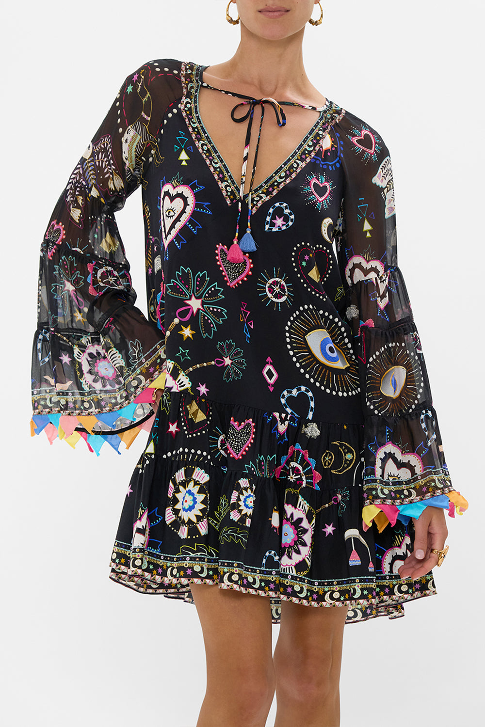 A-LINE GATHERED PANEL DRESS NUBIAN NIGHTS