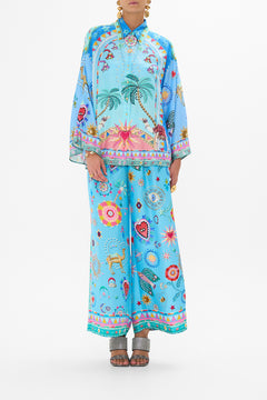 CAMILLA Wide Sleeve Blouse in A Painted Village print
