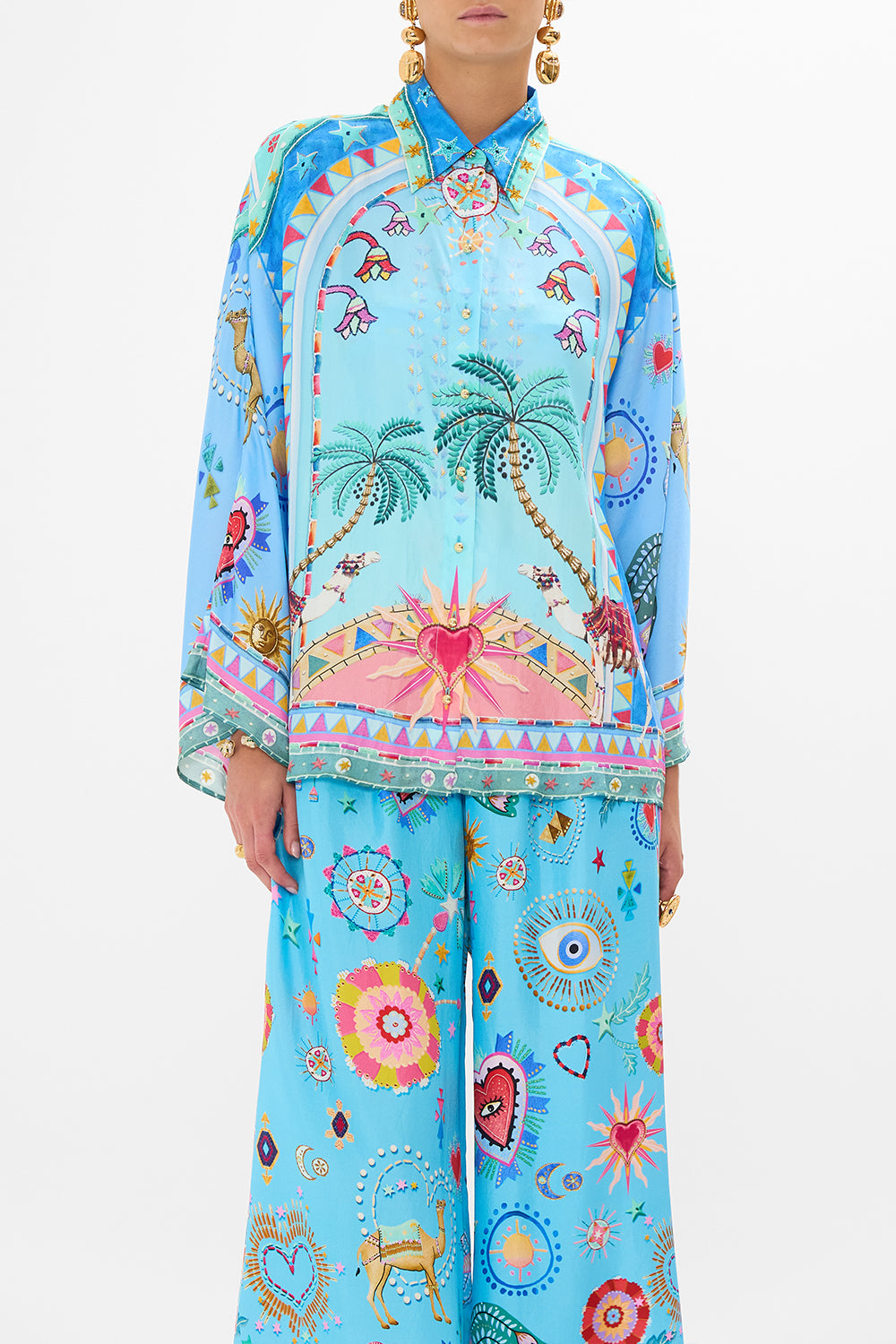 WIDE SLEEVE BLOUSE A PAINTED VILLAGE