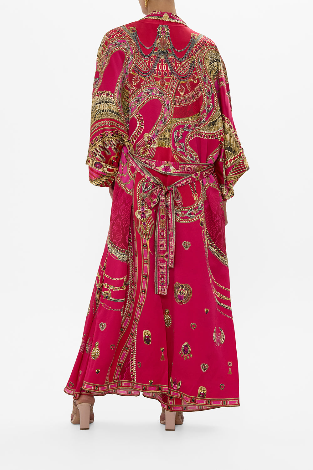 LONG ROBE WITH NARROW COLLAR KISSED BY A COBRA