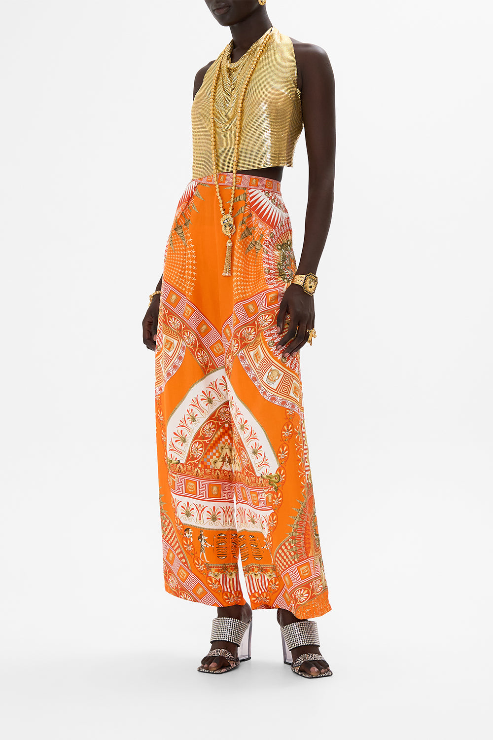 CAMILLA Tuck Front Pant in The Obelisk Gate Print.